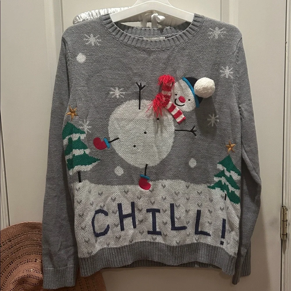 FOREVER 21 Ugly Christmas Sweater CHILL! snowmen Womens 1X